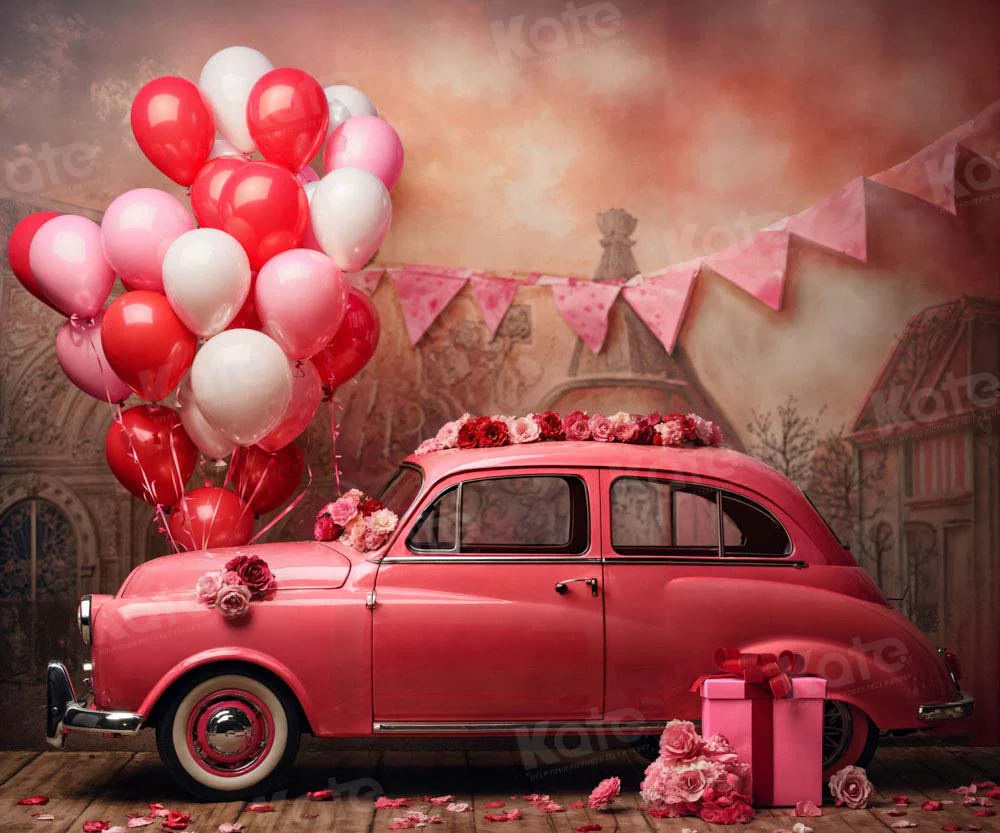 Kate Valentine's Day Pink Car Balloon Backdrop Designed by Emetselch - Image 6
