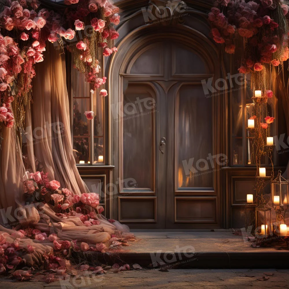 Kate Valentine's Day Pink Flower Wedding Backdrop for Photography - Image 2