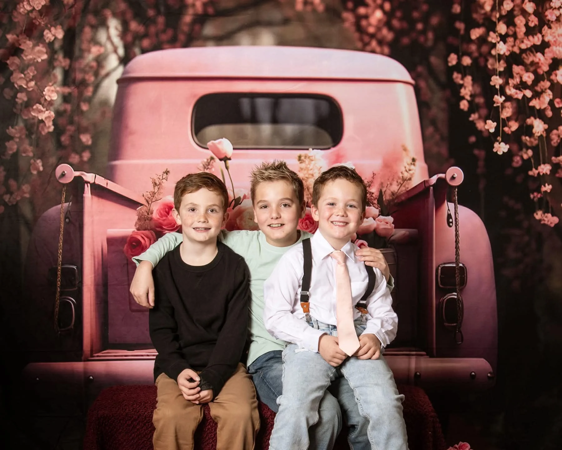 Kate Valentine's Day Pink Flowers Truck Backdrop Designed by Chain Photography - Image 6