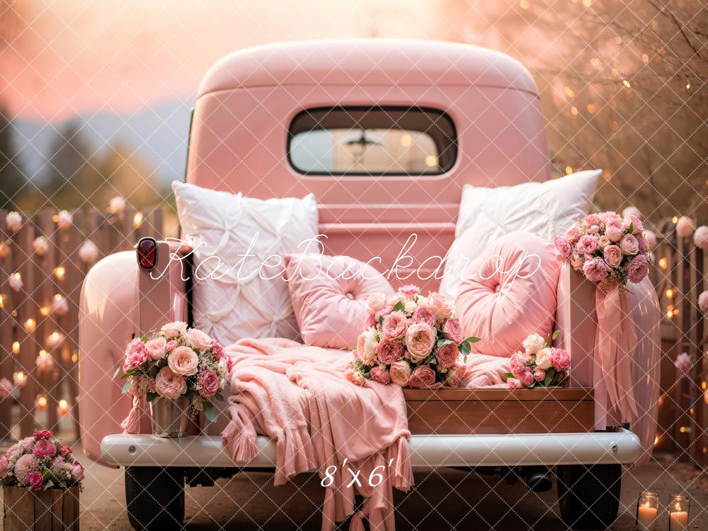 Kate Valentine's Day Pink Flowers Truck Backdrop Designed by Emetselch - Image 3