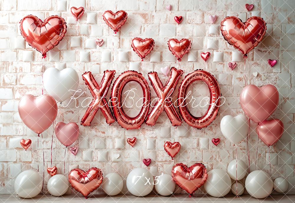 Kate Valentine's Day Pink Heart Balloon Backdrop Designed by Emetselch - Image 2