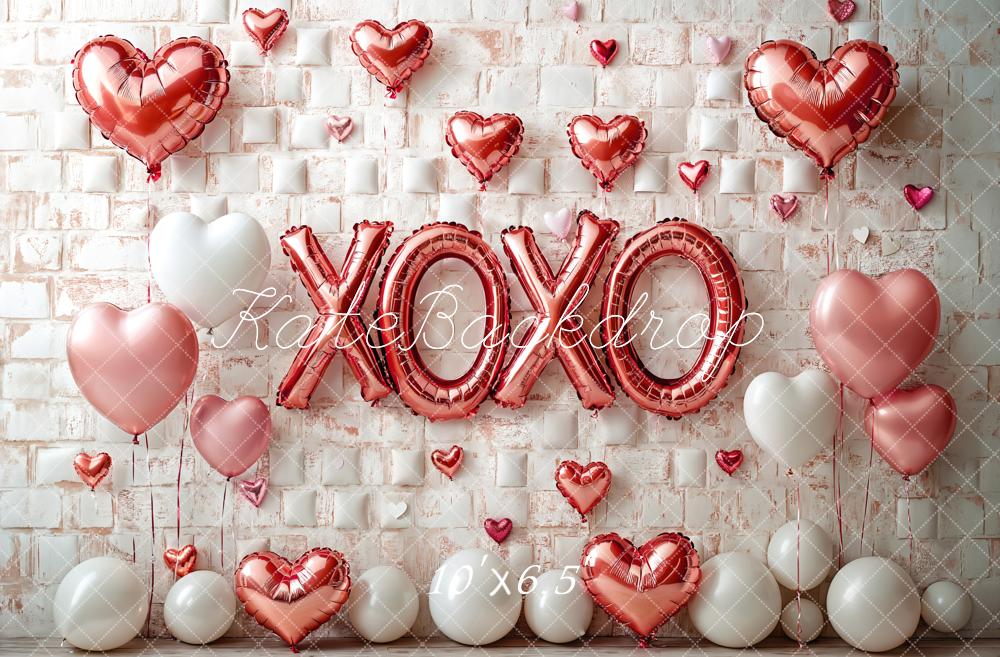 Kate Valentine's Day Pink Heart Balloon Backdrop Designed by Emetselch - Image 8