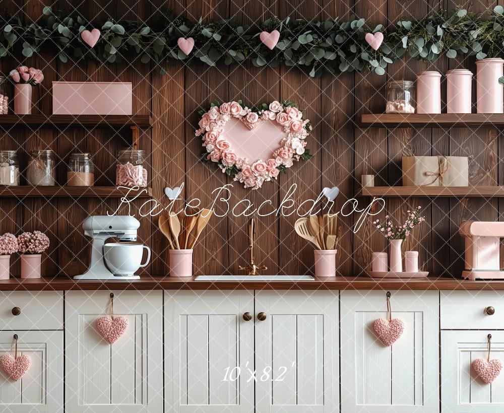 Kate Valentine's Day Pink Kitchen Hearts Backdrop Designed by Patty Robert - Image 10