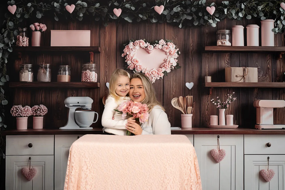 Kate Valentine's Day Pink Kitchen Hearts Backdrop Designed by Patty Robert - Image 5