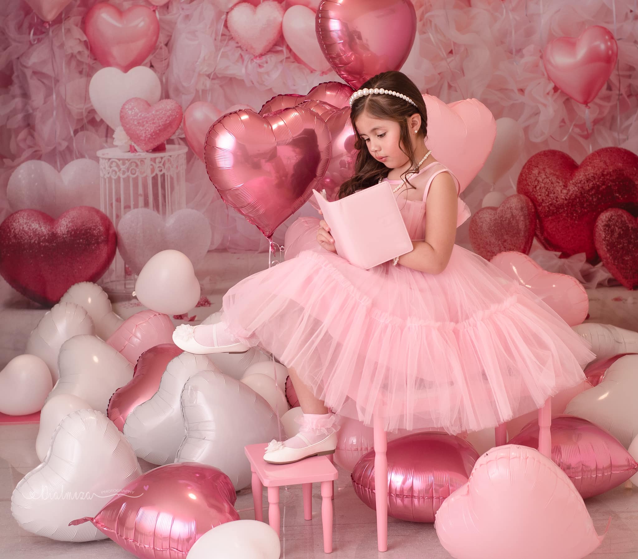 Kate Valentine's Day Pink Love Heart Balloon Room Backdrop Designed by Emetselch - Image 5