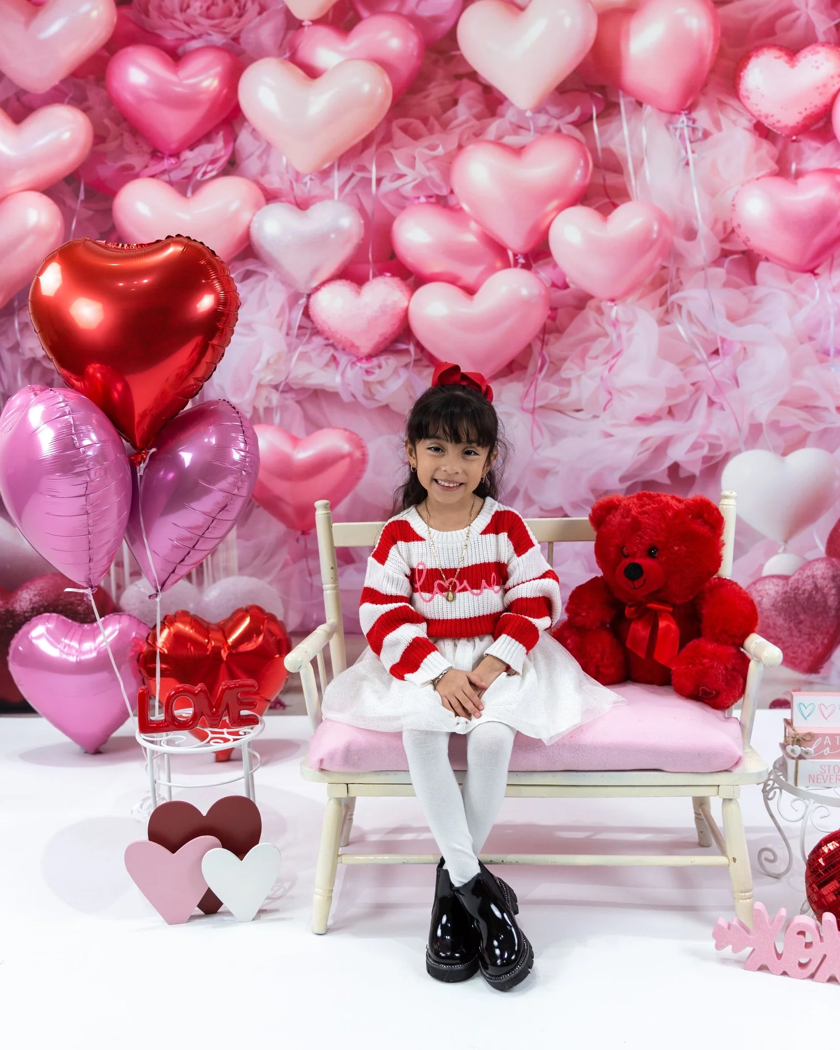 Kate Valentine's Day Pink Love Heart Balloon Room Backdrop Designed by Emetselch - Image 7