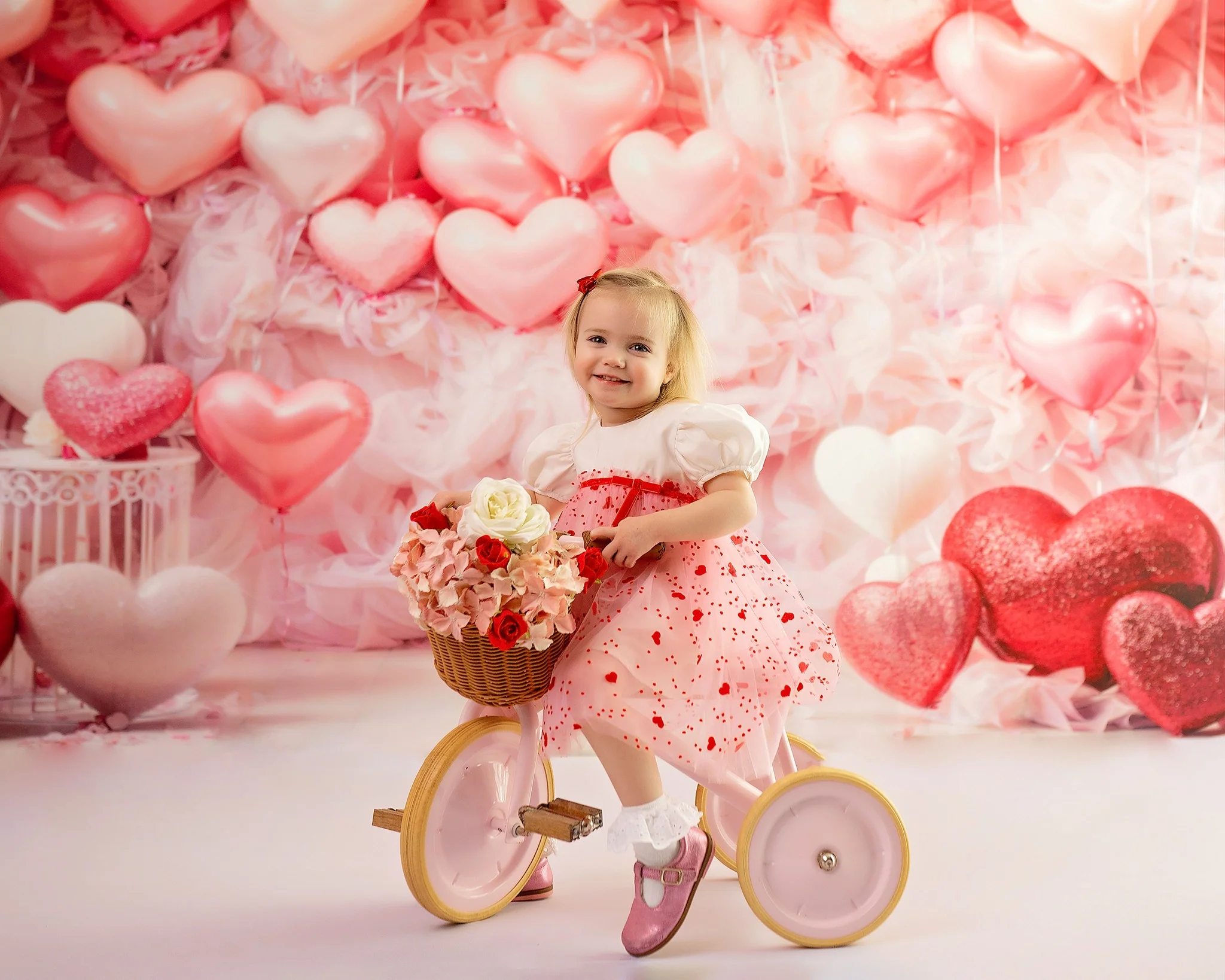 Kate Valentine's Day Pink Love Heart Balloon Room Backdrop Designed by Emetselch - Image 8