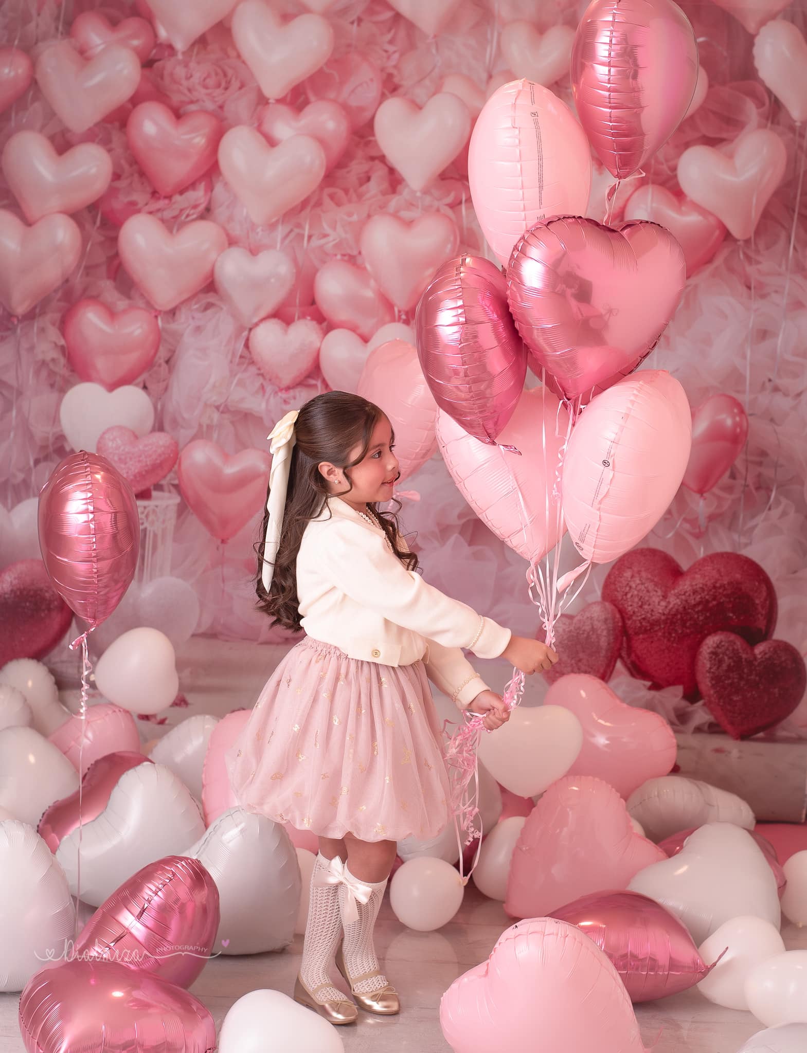 Kate Valentine's Day Pink Love Heart Balloon Room Backdrop Designed by Emetselch - Image 9