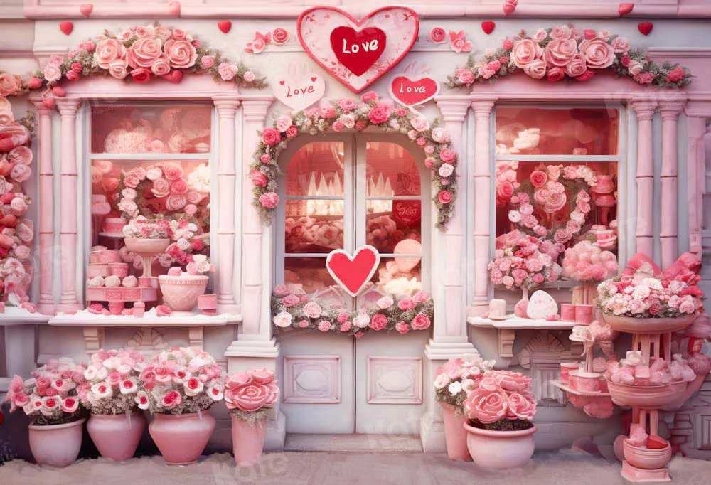 Kate Valentine's Day Pink Rose House Backdrop Designed by Chain Photography - Image 2