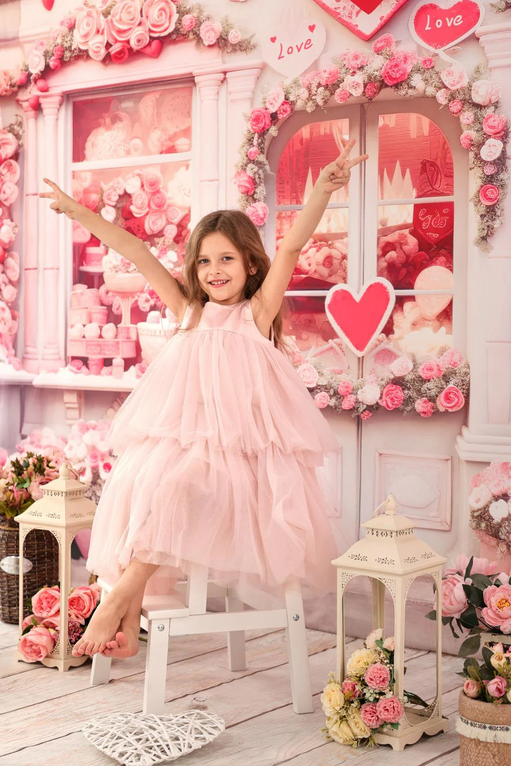 Kate Valentine's Day Pink Rose House Backdrop Designed by Chain Photography - Image 5