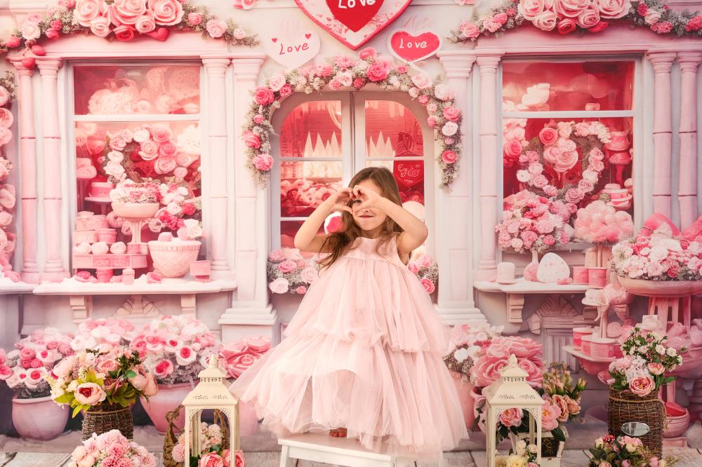 Kate Valentine's Day Pink Rose House Backdrop Designed by Chain Photography - Image 6