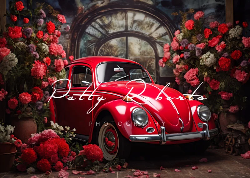 Kate Valentine's Day Red Car Backdrop Designed by Patty Robert - Image 2