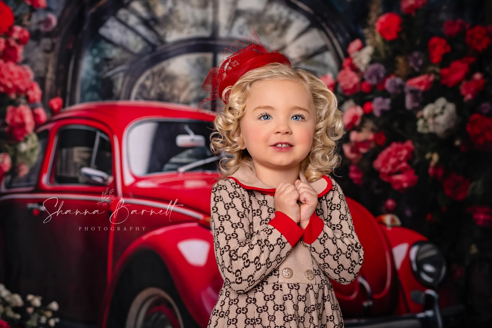 Kate Valentine's Day Red Car Backdrop Designed by Patty Robert - Image 3