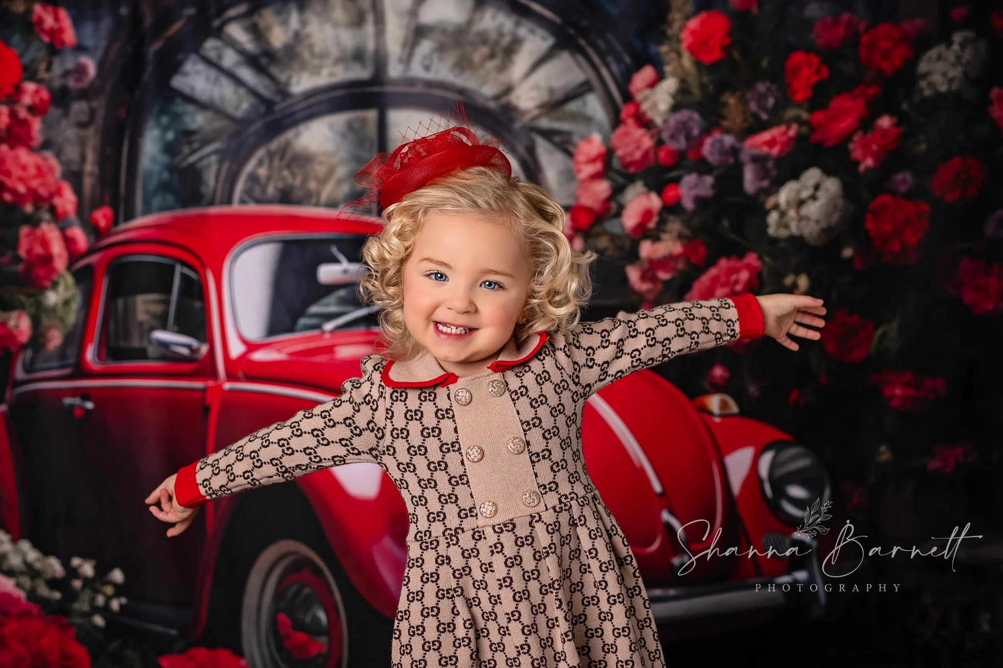 Kate Valentine's Day Red Car Backdrop Designed by Patty Robert - Image 5