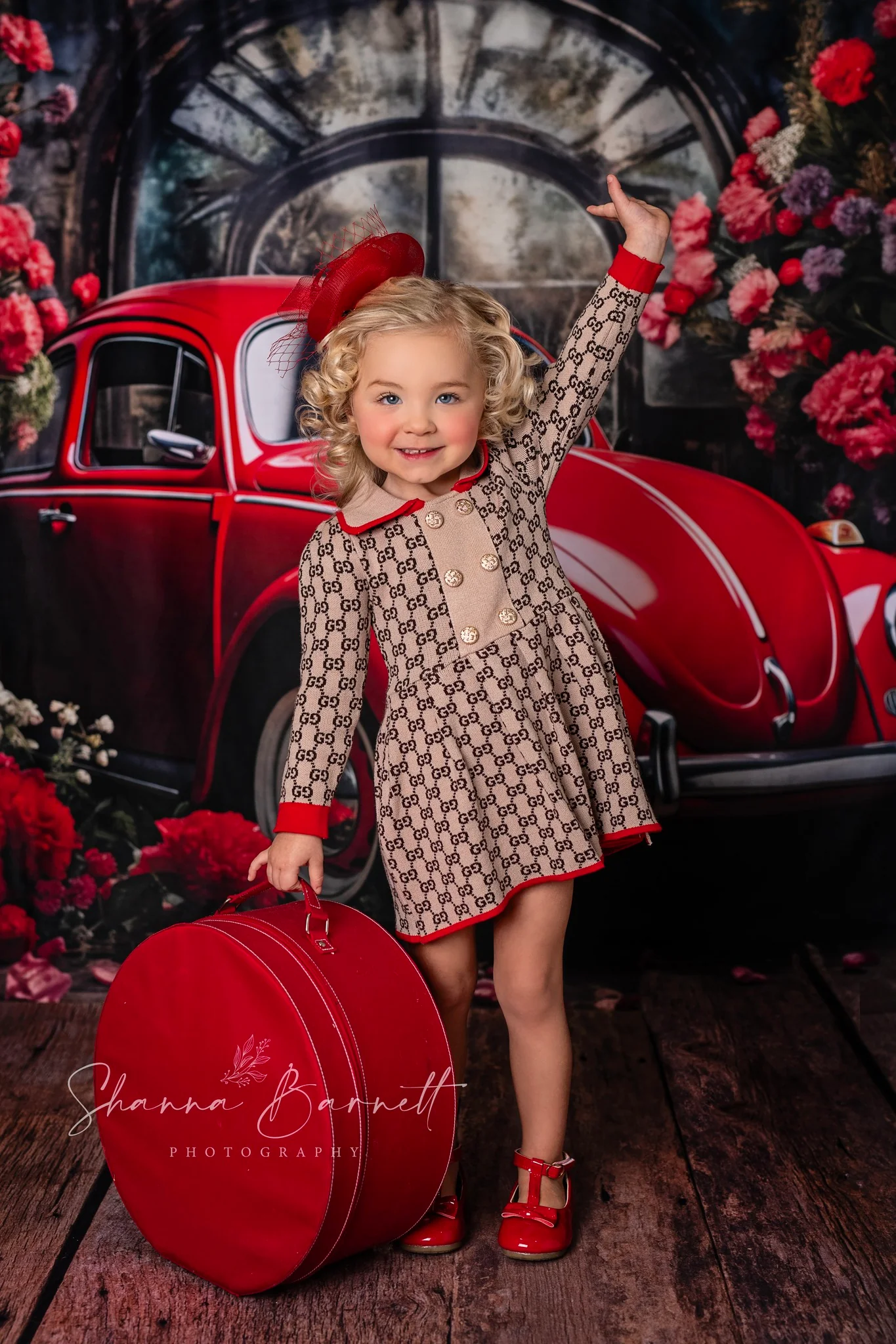Kate Valentine's Day Red Car Backdrop Designed by Patty Robert - Image 6