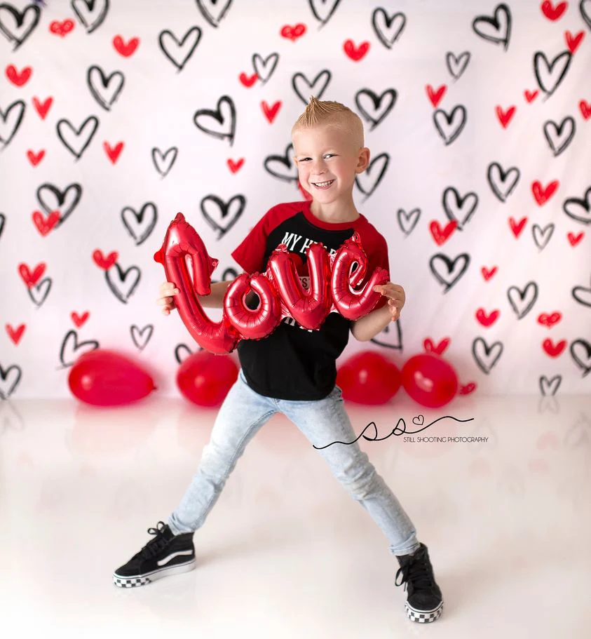Kate Valentine's Day Red Hearts Backdrop for Photography - Image 4