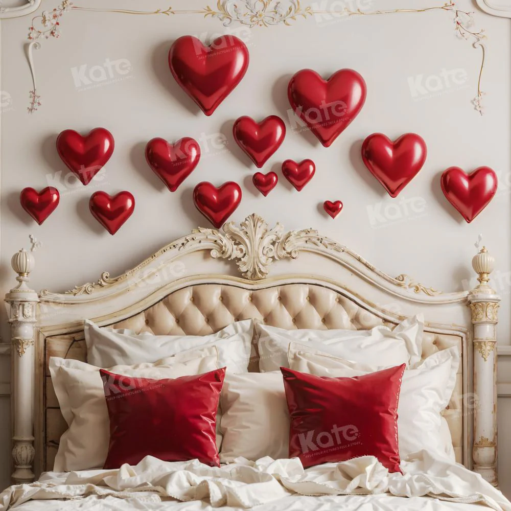 Kate Valentine's Day Red Love Balloon Headboard Backdrop Designed by Emetselch - Image 2