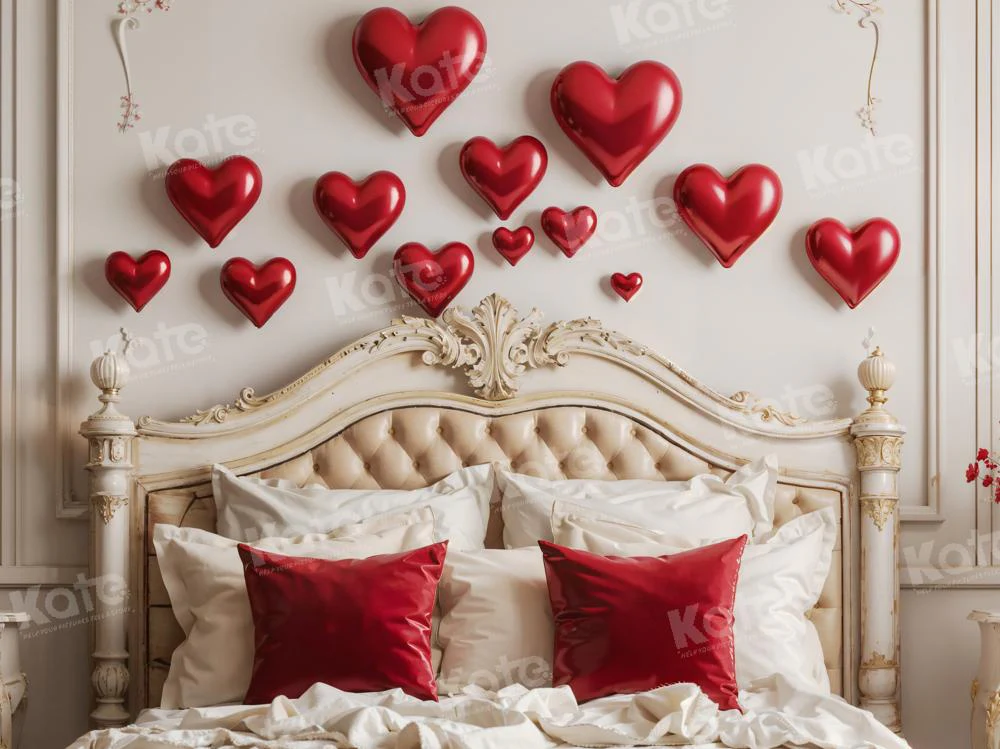 Kate Valentine's Day Red Love Balloon Headboard Backdrop Designed by Emetselch - Image 3