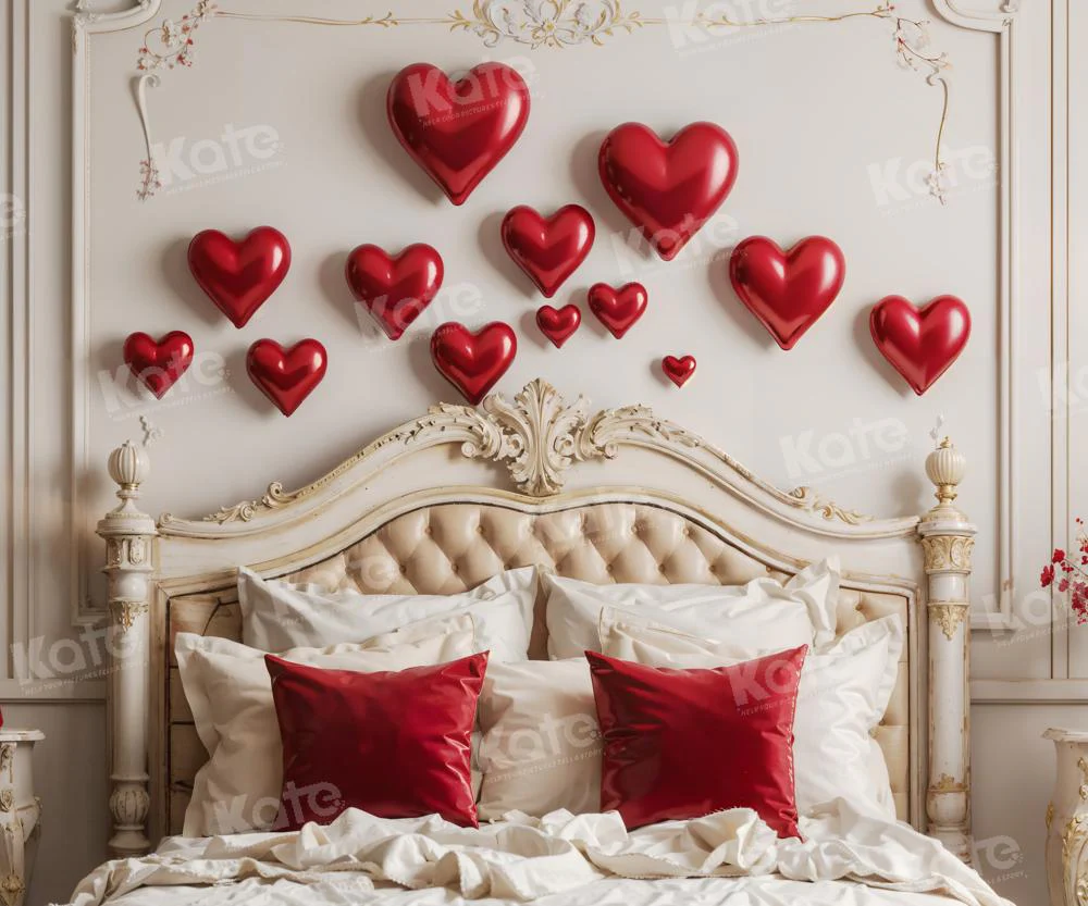 Kate Valentine's Day Red Love Balloon Headboard Backdrop Designed by Emetselch - Image 4