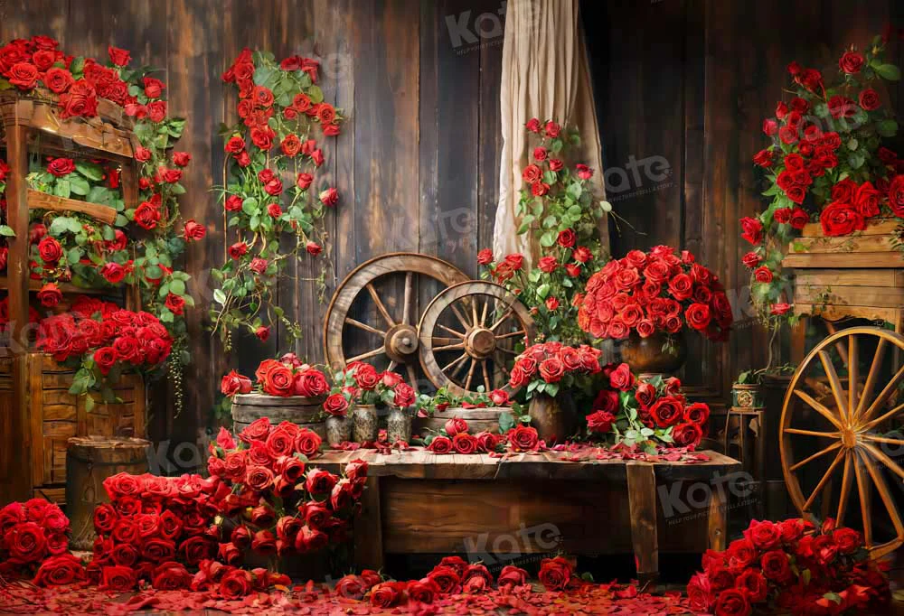 Kate Valentine's Day Red Rose Room Backdrop Designed by Emetselch - Image 2