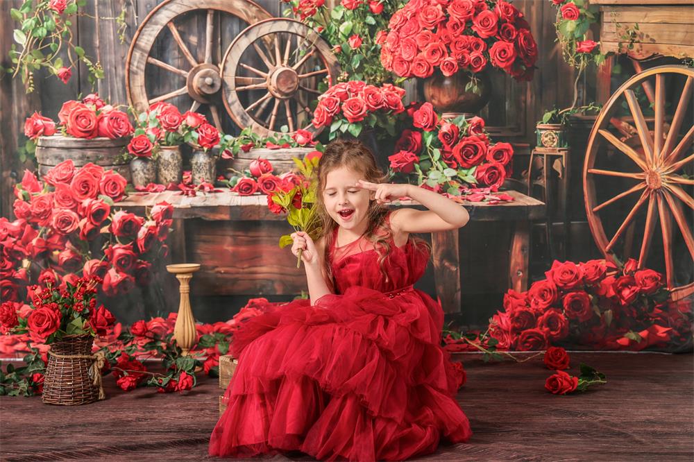 Kate Valentine's Day Red Rose Room Backdrop Designed by Emetselch - Image 3