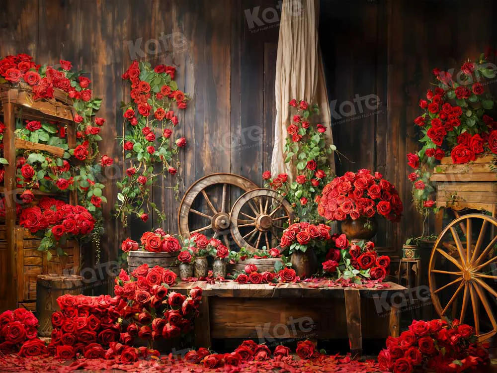 Kate Valentine's Day Red Rose Room Backdrop Designed by Emetselch - Image 5