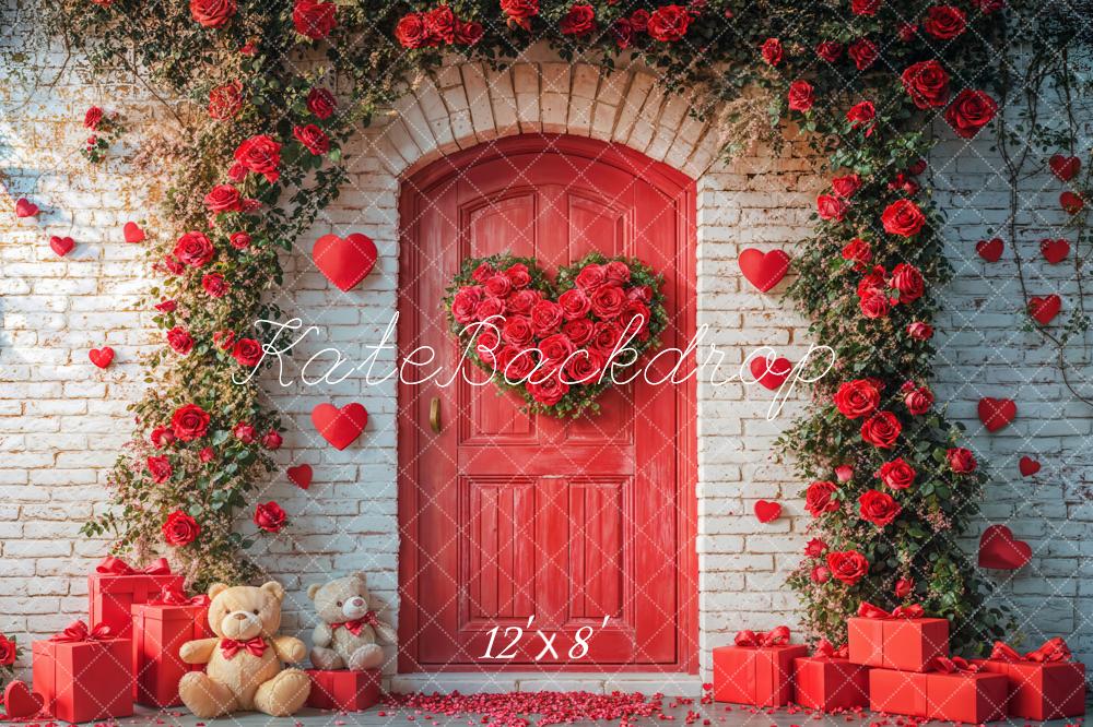 Kate Valentine's Day Red Roses Door Arch Backdrop Designed by Emetselch - Image 2