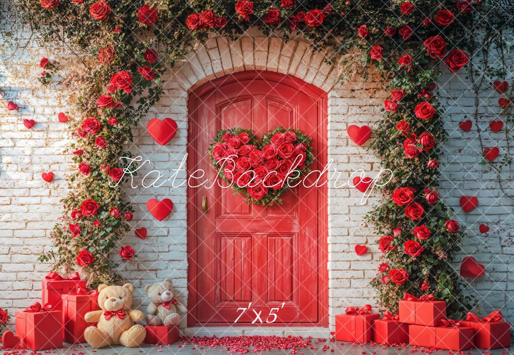 Kate Valentine's Day Red Roses Door Arch Backdrop Designed by Emetselch - Image 4