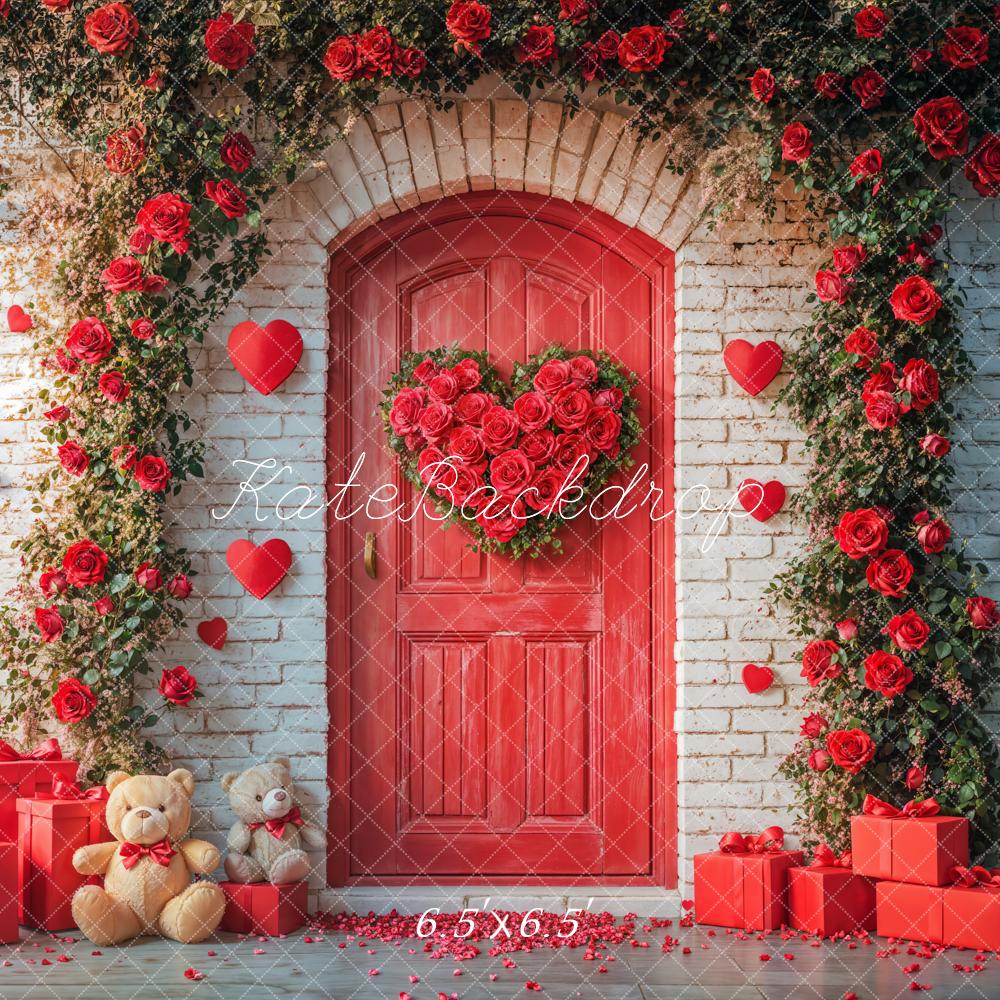 Kate Valentine's Day Red Roses Door Arch Backdrop Designed by Emetselch - Image 5