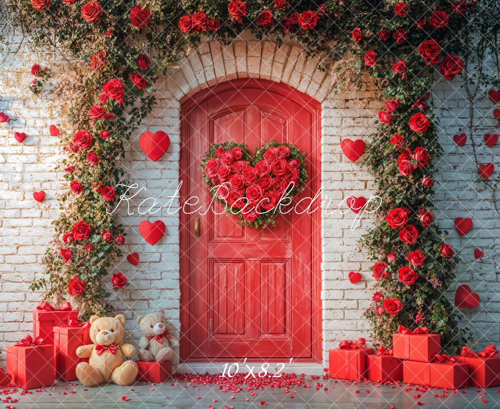 Kate Valentine's Day Red Roses Door Arch Backdrop Designed by Emetselch - Image 7