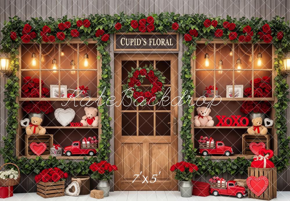Kate Valentine's Day Red Roses Teddy Bears Backdrop Designed by Patty Robert