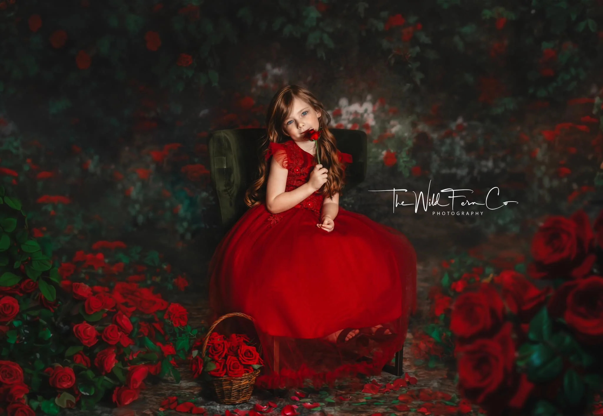 Kate Valentine's Day Backdrop Retro Flower Garden for Photography - Image 3