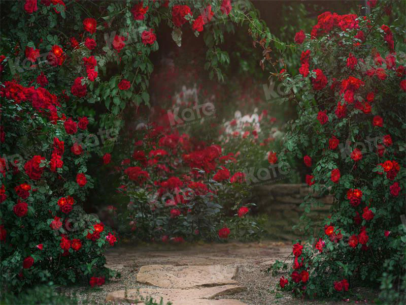Kate Valentine's Day Backdrop Retro Flower Garden for Photography - Image 5