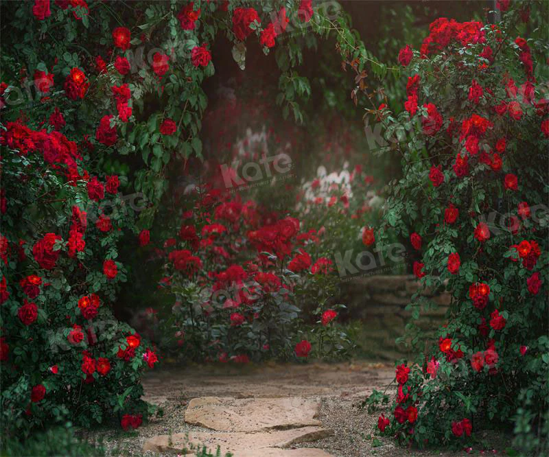 Kate Valentine's Day Backdrop Retro Flower Garden for Photography - Image 6