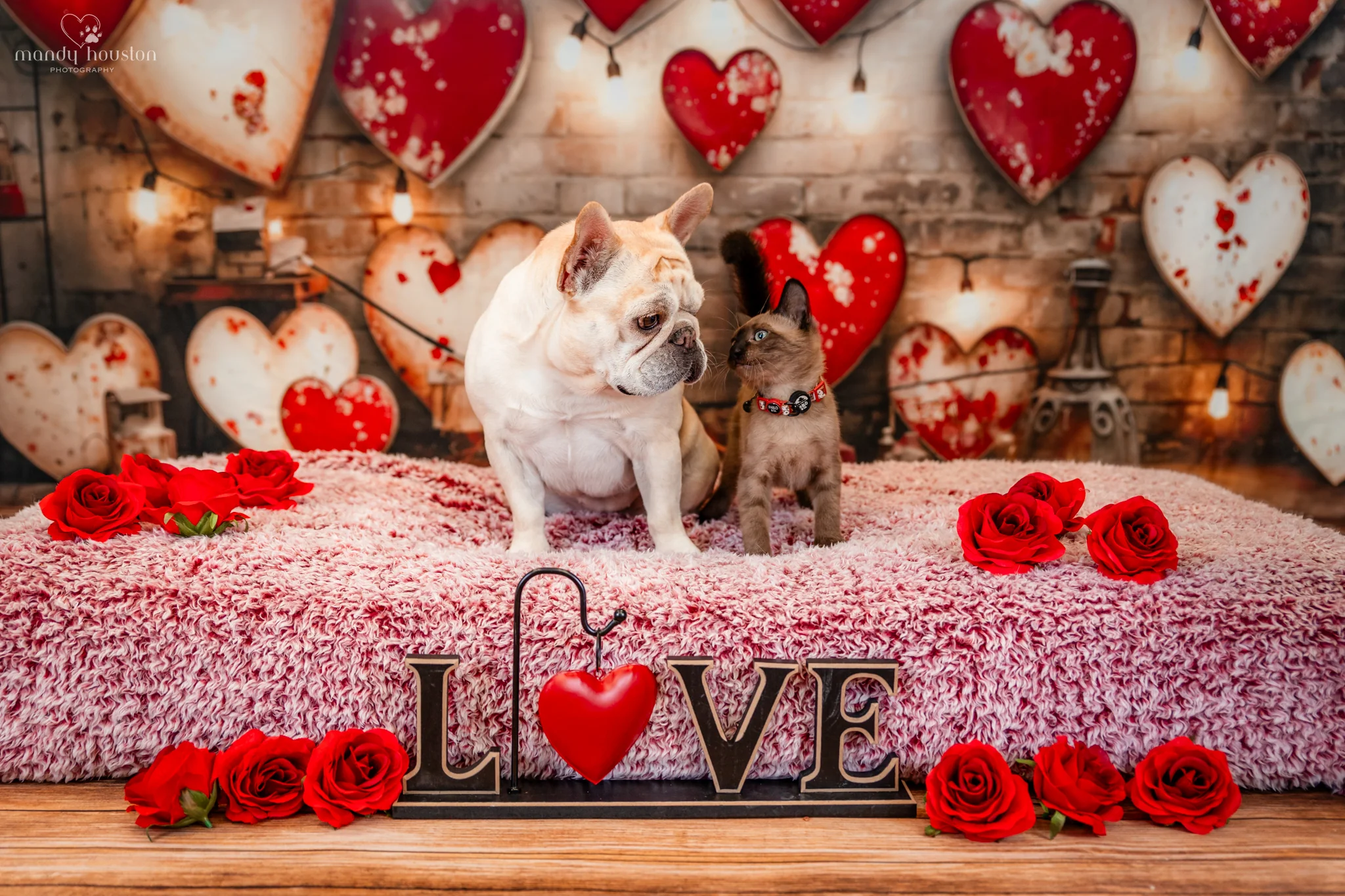 Kate Valentine's Day Retro Lamp Wall Love Backdrop Designed by Emetselch - Image 5