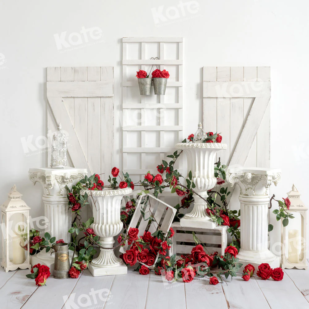 Kate Valentine's Day Retro Rose Vintage Backdrop Designed by Emetselch - Image 2