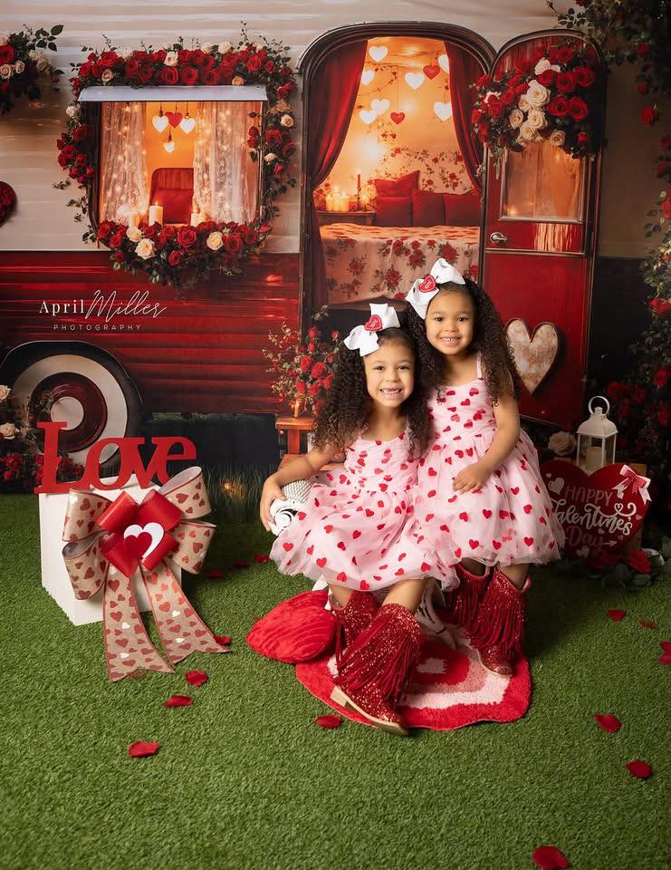 Kate Valentine's Day Romantic Heart Camper Backdrop Designed by Emetselch - Image 2