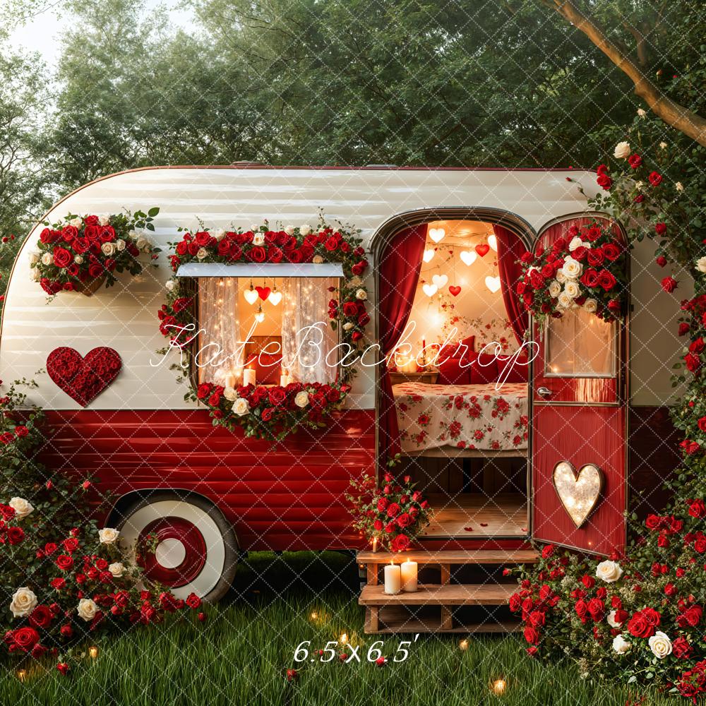 Kate Valentine's Day Romantic Heart Camper Backdrop Designed by Emetselch - Image 3