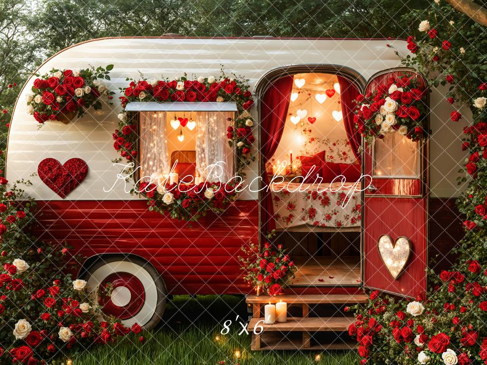 Kate Valentine's Day Romantic Heart Camper Backdrop Designed by Emetselch - Image 5