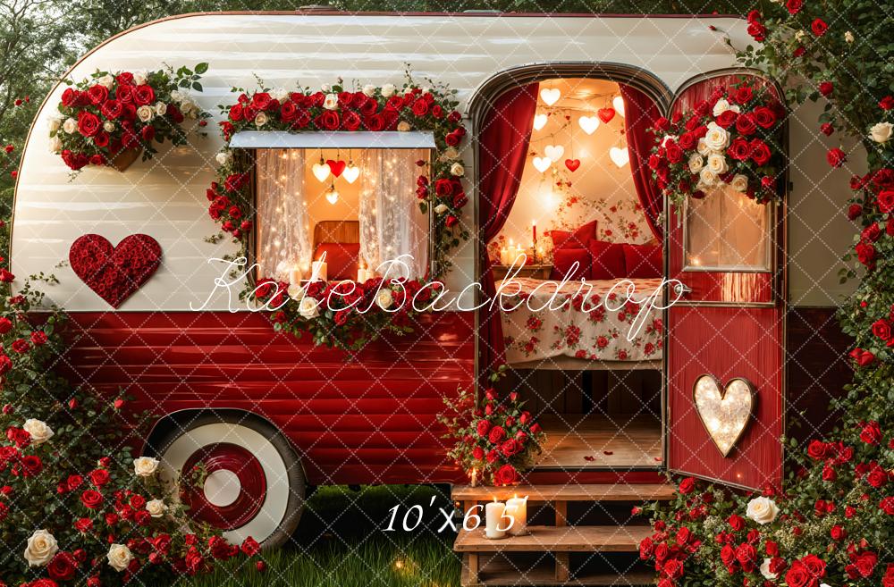 Kate Valentine's Day Romantic Heart Camper Backdrop Designed by Emetselch - Image 6