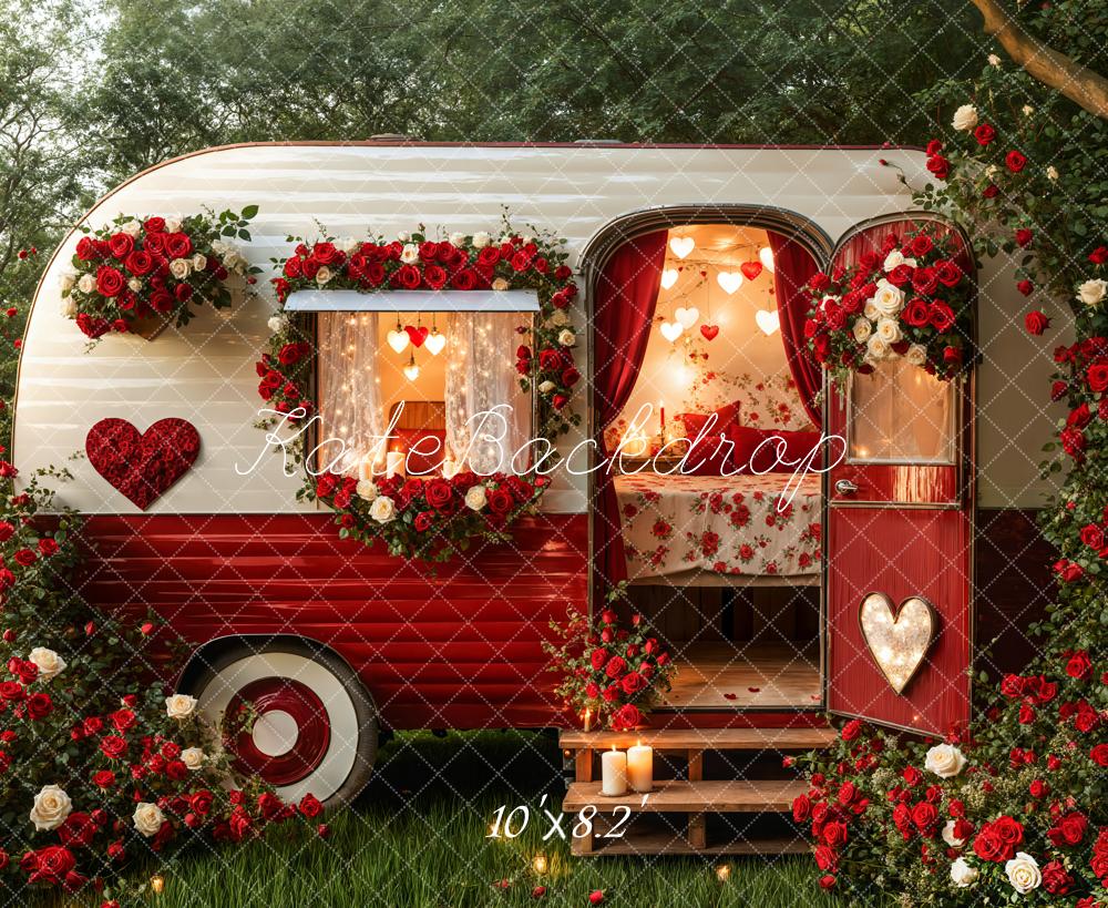 Kate Valentine's Day Romantic Heart Camper Backdrop Designed by Emetselch - Image 7