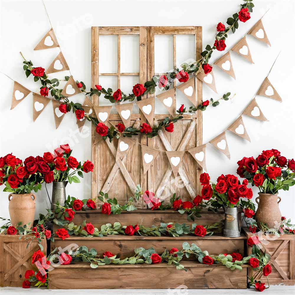 Kate Valentine's Day Rose Barn Door Backdrop Designed by Emetselch - Image 3