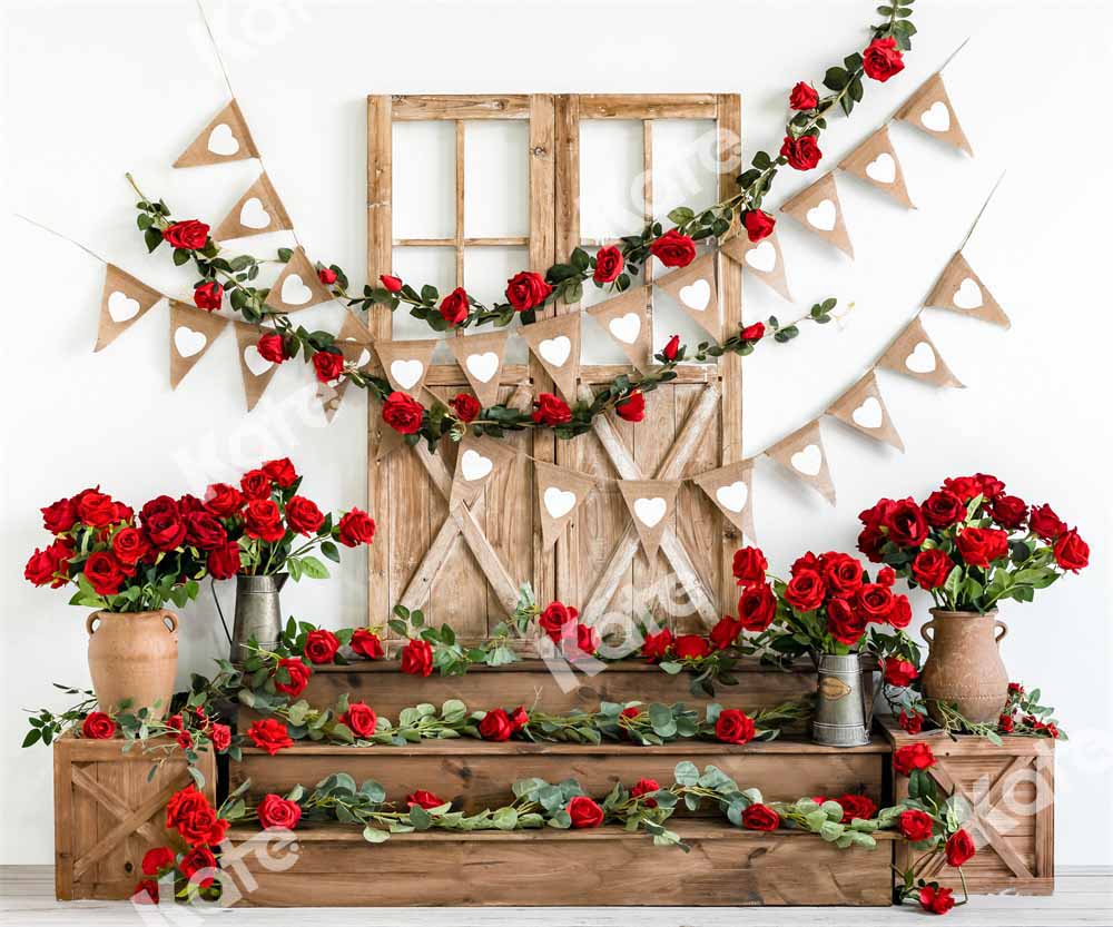 Kate Valentine's Day Rose Barn Door Backdrop Designed by Emetselch - Image 4