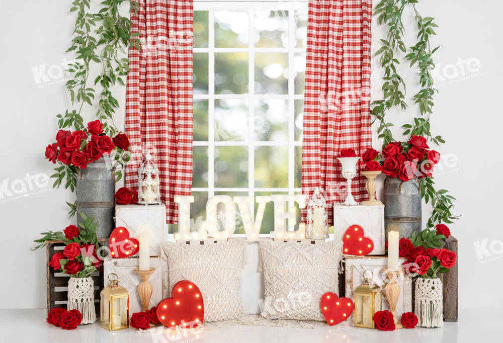Kate Valentine's Day Rose Boho Window Backdrop Designed by Emetselch - Image 2