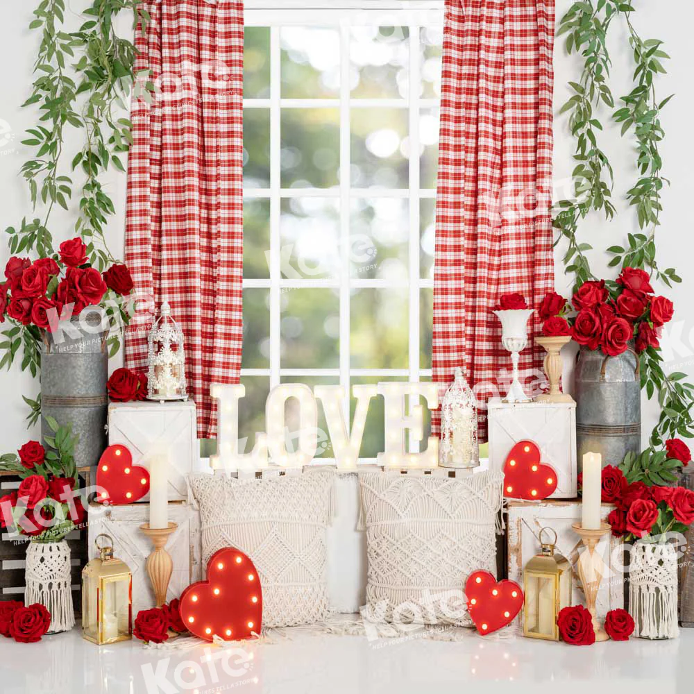 Kate Valentine's Day Rose Boho Window Backdrop Designed by Emetselch - Image 3