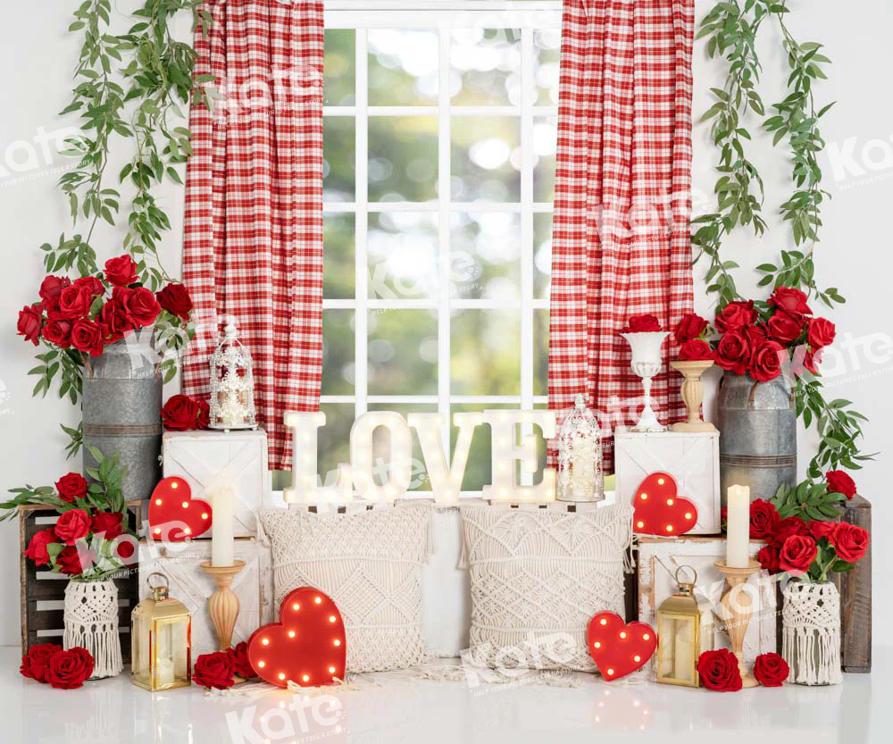 Kate Valentine's Day Rose Boho Window Backdrop Designed by Emetselch - Image 4