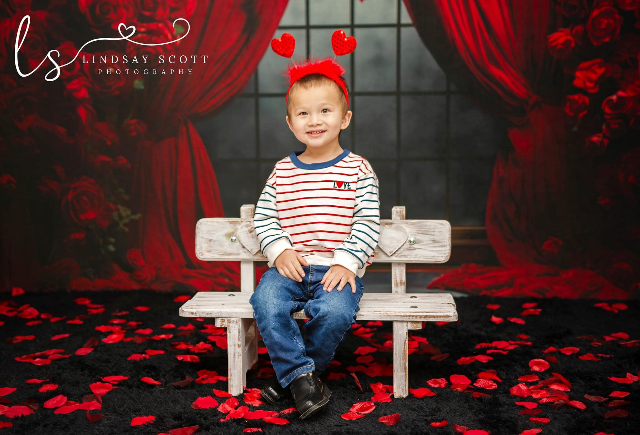 Kate Valentine's Day Rose Curtains Fleece Backdrop Designed by Mini MakeBelieve - Image 5