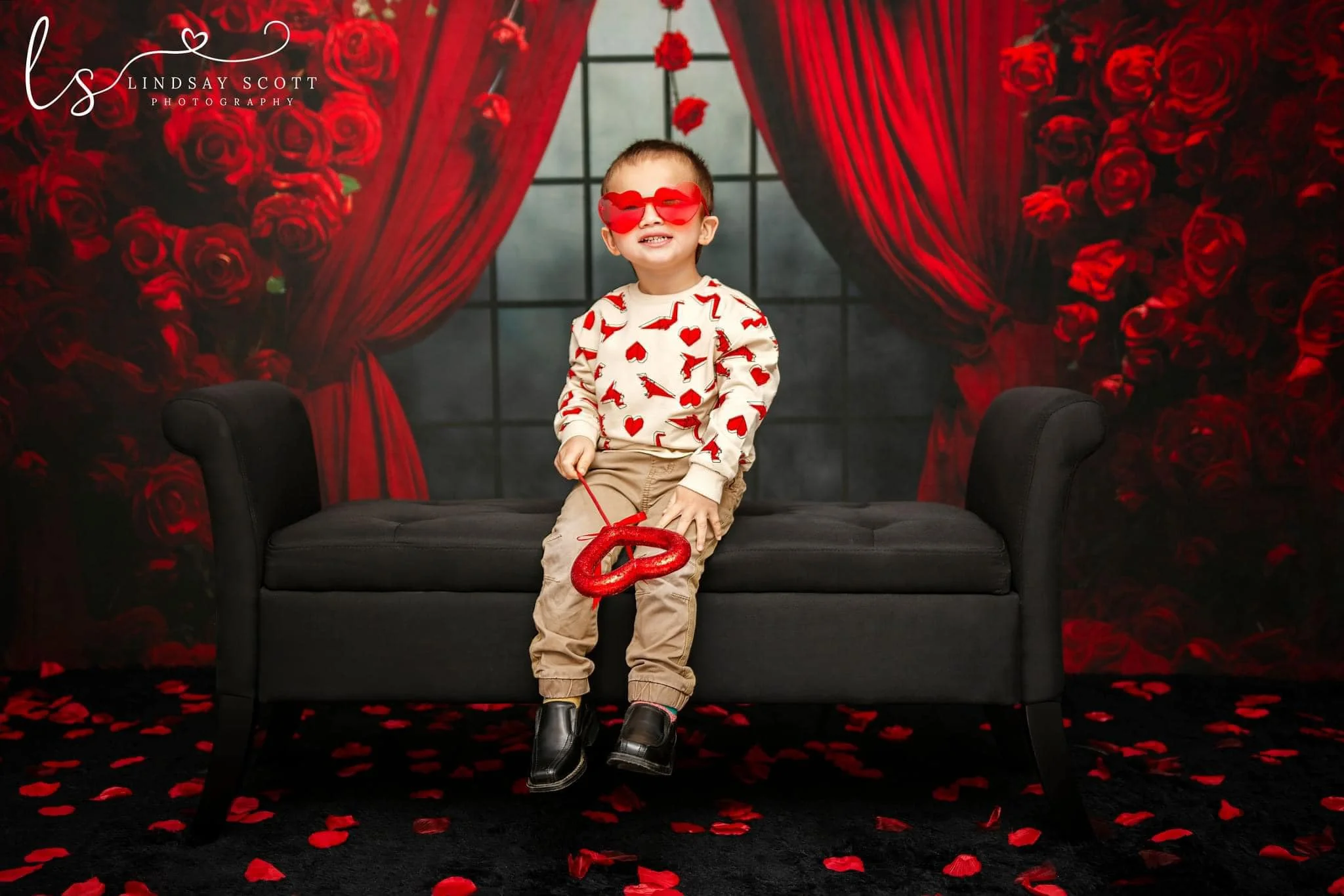 Kate Valentine's Day Rose Curtains Fleece Backdrop Designed by Mini MakeBelieve - Image 6
