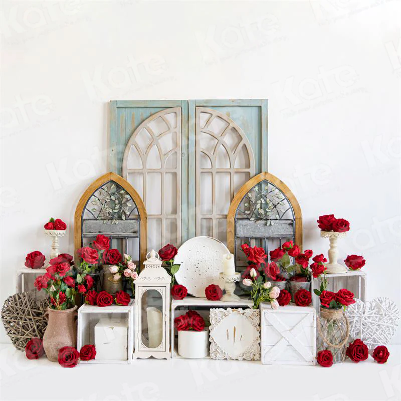 Kate Valentine's Day Rose Garden Backdrop for Photography - Image 2