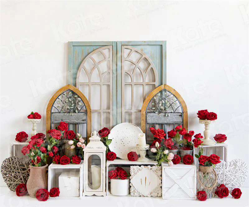 Kate Valentine's Day Rose Garden Backdrop for Photography - Image 3